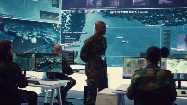 istock Platoon captain handling surveillance and safety operations with crew 2158134907