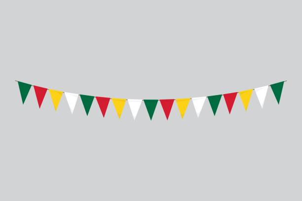 istock Flags isolated. Dominica paper bunting. flags birthday, anniversary, celebrate event. 2158136042