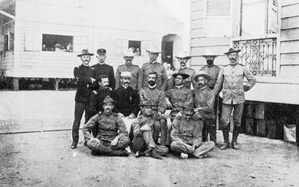 istock Antique photograph of Philippines during the Spanish American War, 14th US Infantry 2158136432