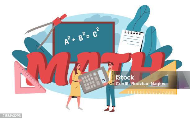 People Math Icon People Learn Math Vector Stock Illustration - Download Image Now ...