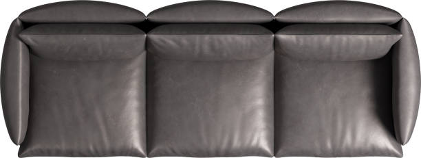 istock Top view of leather sofa with cushions 2158147735