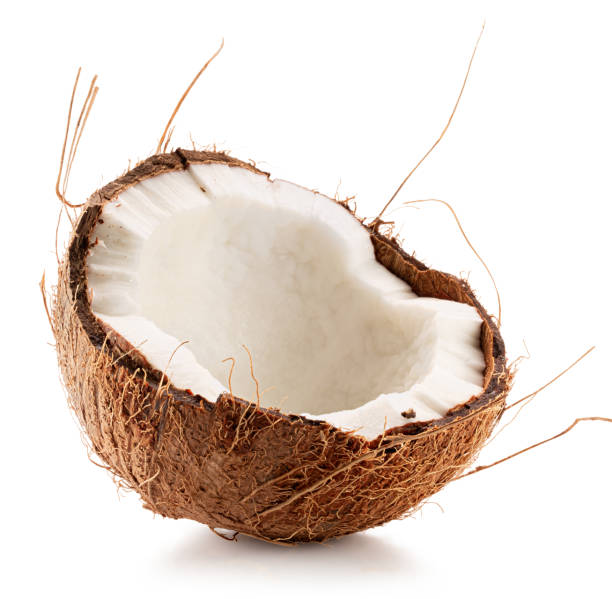 istock half of coconut isolated on a white background. Clipping path 2158150316