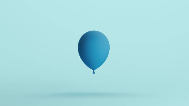 istock Blue balloon floating happy birthday helium decoration celebration pale background 2158151134