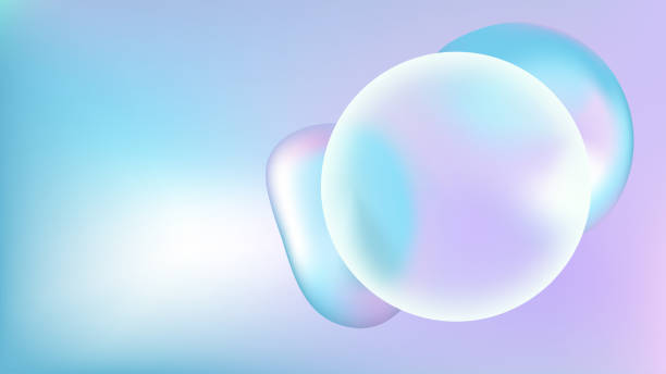 istock 3d glass morphism circle and blob shape futuristic effect. Geometric smooth design with soft abstract gradient blur vector banner. Iridescent glassmorphism presentation cover creative layout 2158151538