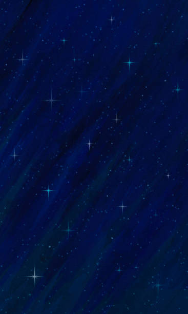 Starry Night Sky Watercolor Painting