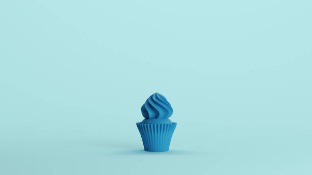 istock Blue cupcake confectionery cake soft tones pale background 2158155260
