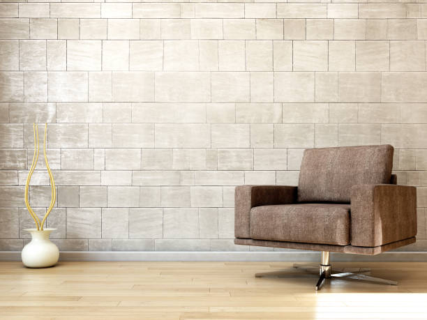 istock Large luxury modern bright interiors Living room mockup illustration 3D rendering image 2158156773