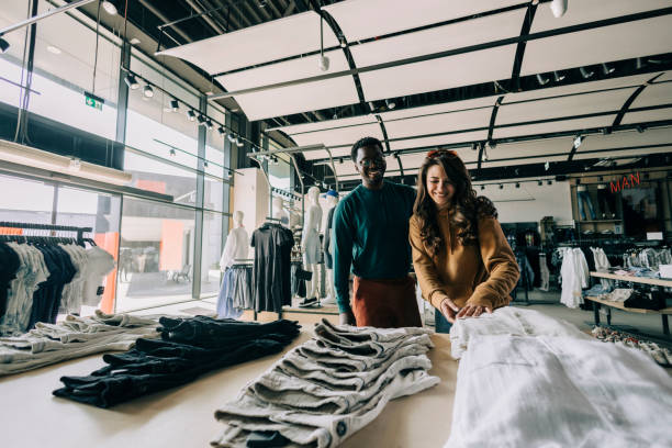 Couple shopping together