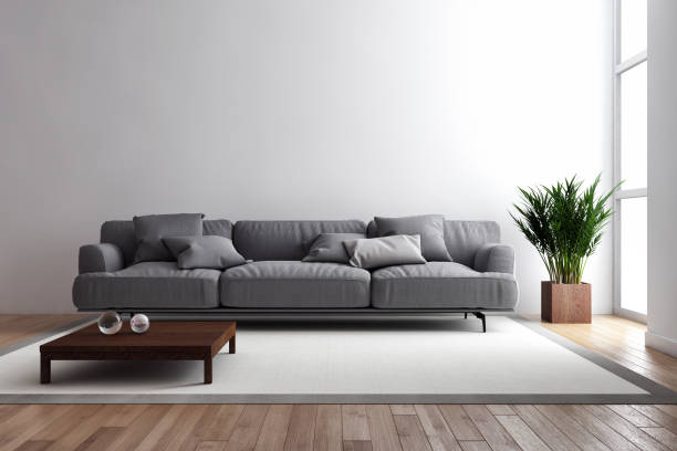 istock Large luxury modern bright interiors Living room mockup illustration 3D rendering image 2158156811