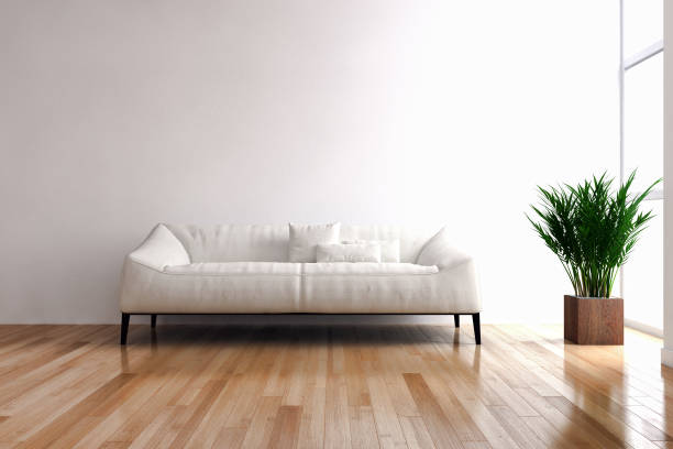 istock Large luxury modern bright interiors Living room mockup illustration 3D rendering image 2158156873