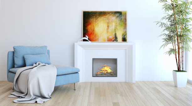 istock Large luxury modern bright interiors Living room mockup illustration 3D rendering image 2158157554