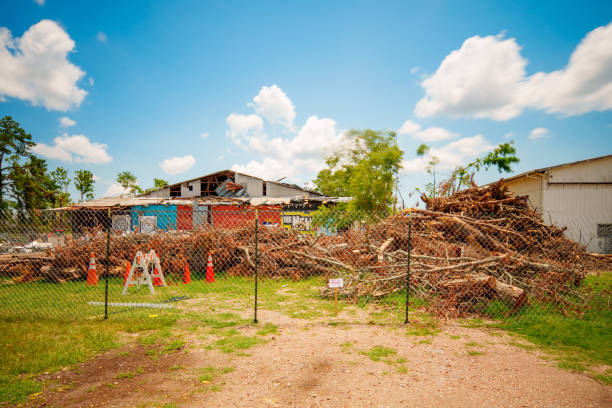 Tallahassee, FL, USA - June 13, 2024: Railroad Square Art District Tallahassee Florida destroyed by tornadoes