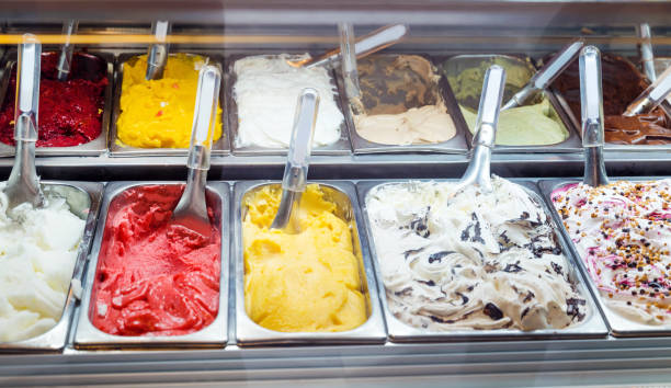 istock Various flavors ice creams in display freezer 2158158136