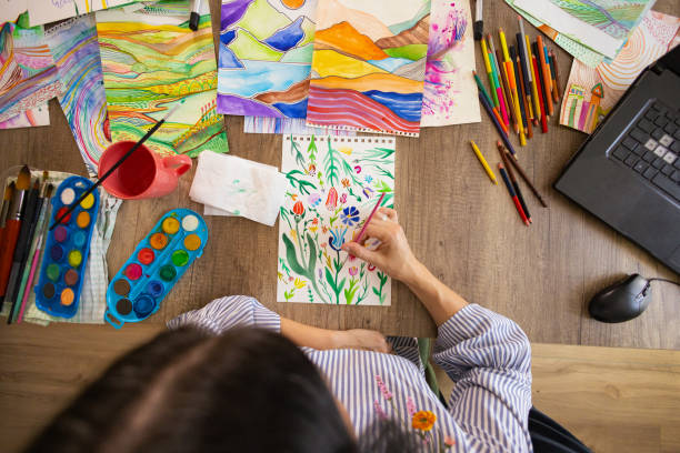 istock Using Pencils and Watercolors for Art 2158159408