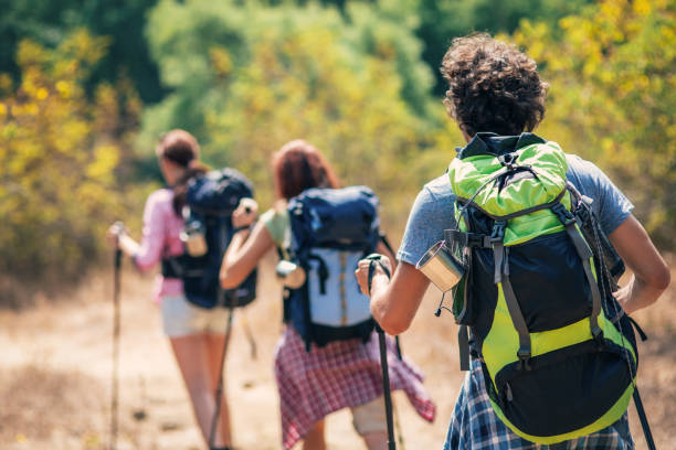 istock Group of friends trekking 2158159479