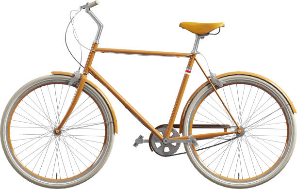 istock Side view of yellow bicycle 2158160073