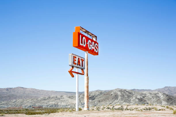 istock Road sign on desert highway 2158162030