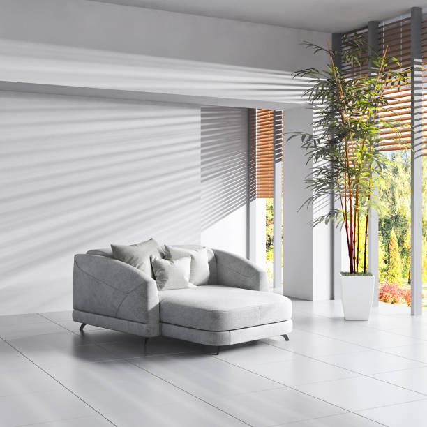 istock Large luxury modern bright interiors Living room mockup illustration 3D rendering image 2158165386
