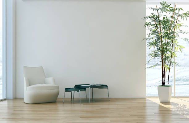 istock Large luxury modern bright interiors Living room mockup illustration 3D rendering image 2158165405