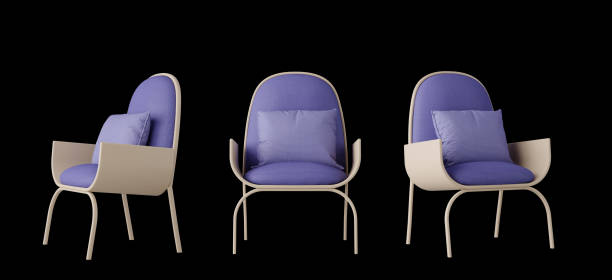 istock Purple chair and pillow isolated.3d rendering 2158165684