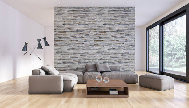 istock Large luxury modern bright interiors Living room mockup illustration 3D rendering image 2158165800