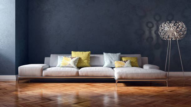 istock Large luxury modern bright interiors Living room mockup illustration 3D rendering image 2158167021