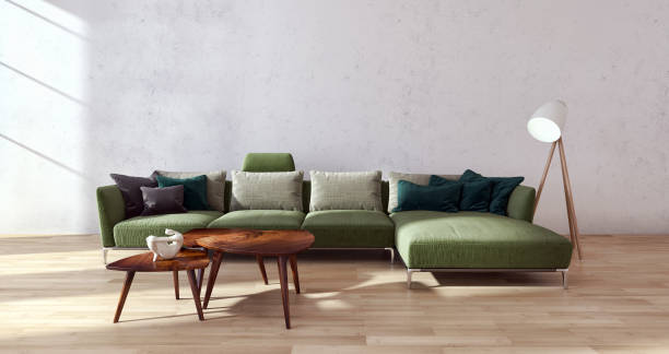 istock Large luxury modern bright interiors Living room mockup illustration 3D rendering image 2158168106