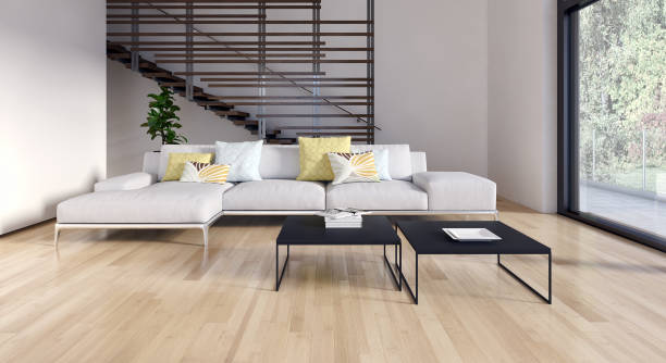 istock Large luxury modern bright interiors Living room mockup illustration 3D rendering image 2158168525