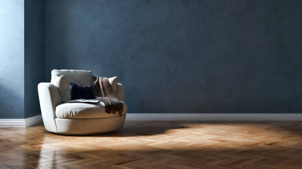 istock Large luxury modern bright interiors Living room mockup illustration 3D rendering image 2158168831