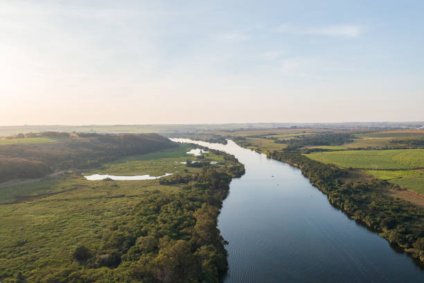 istock Tiete River seen from above on a sunny afternoon 2158169394