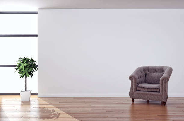 istock Large luxury modern bright interiors Living room mockup illustration 3D rendering image 2158170559