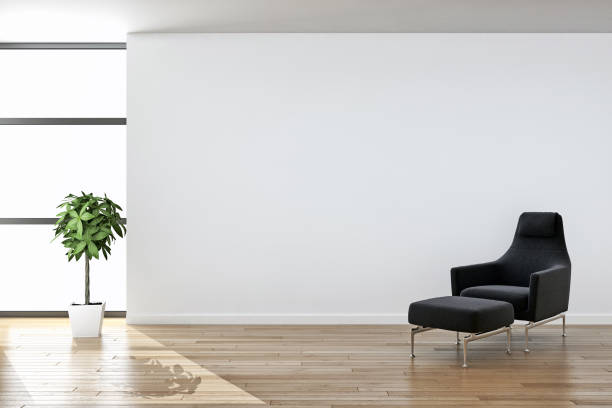 istock Large luxury modern bright interiors Living room mockup illustration 3D rendering image 2158170573