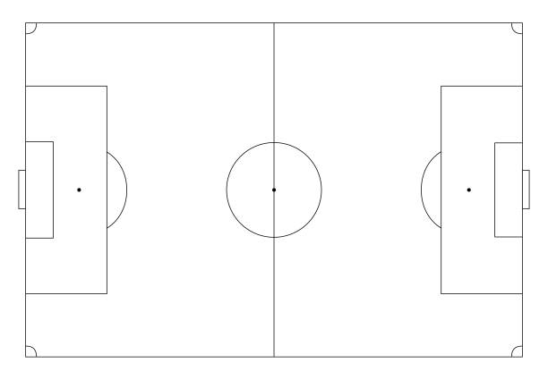 istock Drawing of a soccer field in top view. Basis for tactics discussion or for other compositing purposes. 2158170869