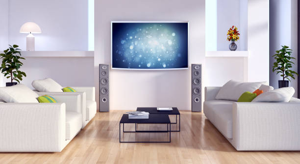 istock Large luxury modern bright interiors Living room mockup illustration 3D rendering image 2158171697