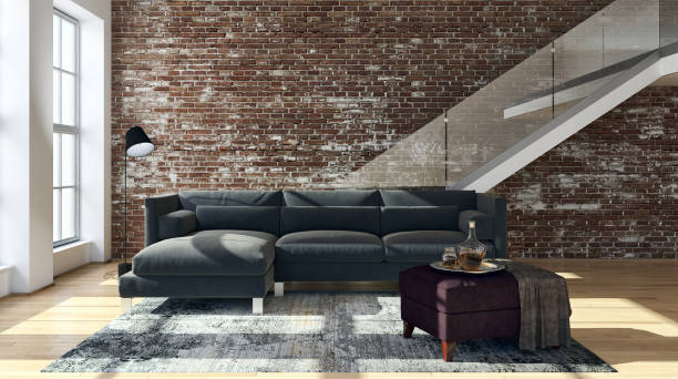 istock Large luxury modern bright interiors Living room mockup illustration 3D rendering image 2158171968