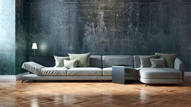 istock Large luxury modern bright interiors Living room mockup illustration 3D rendering image 2158172007