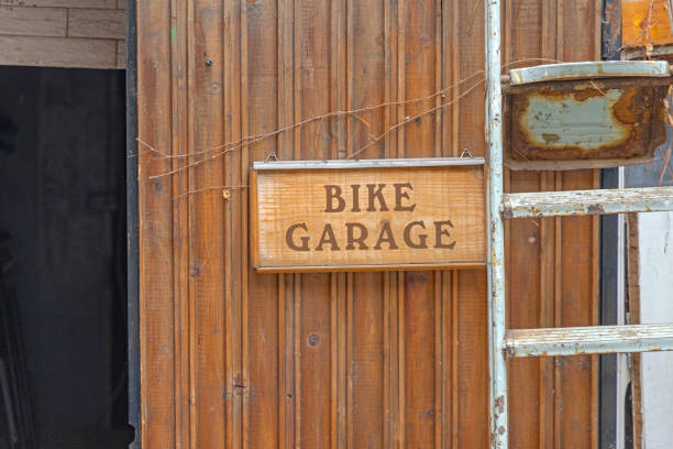 istock Bike Garage Sign 2158175002