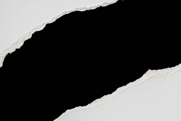 istock White ripped paper torn edges strips isolated on black background 2158177098