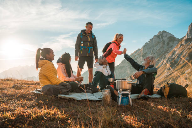 istock Tea Time Delight for Diverse Hiking Crew 2158178989