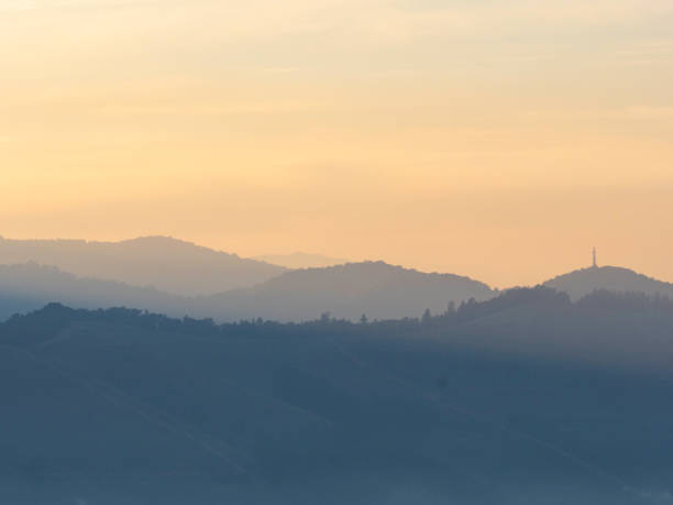 istock Moody mountain layers at sunrise 2158184993