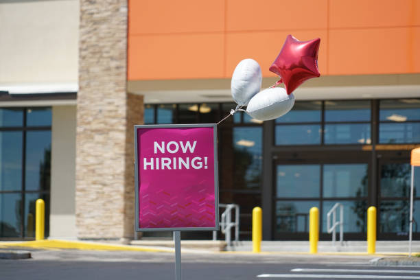 istock hiring notice on message board outside the store 2158187836