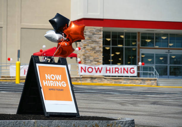 istock hiring notice on message board outside the store 2158187841