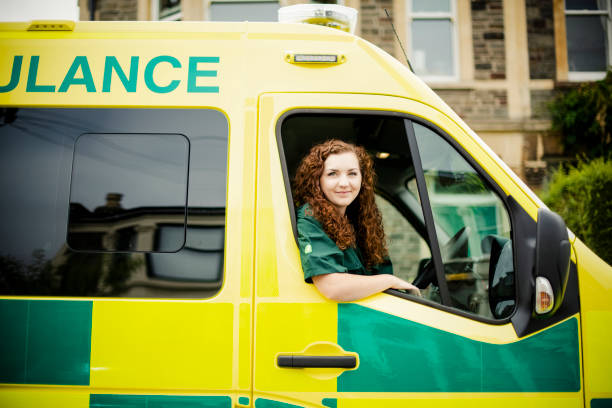 istock Woman driver inside an ambulance 2158189276