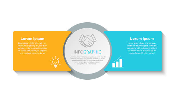 stockillustraties, clipart, cartoons en iconen met business concept with 2 steps, options, process. vector illustration. - infographic elements