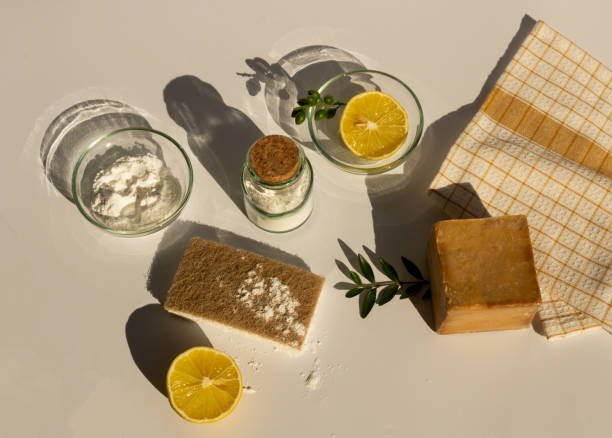 istock Eco cleaning concept, copy space, cleaning with naturalzero waste organic  detergen 2158191255