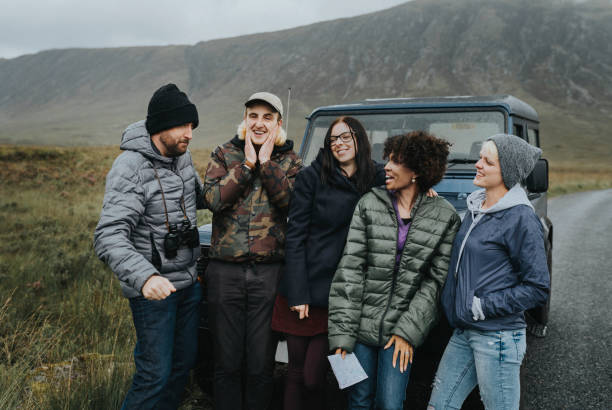 istock Group of friends taking a break from driving 2158193773