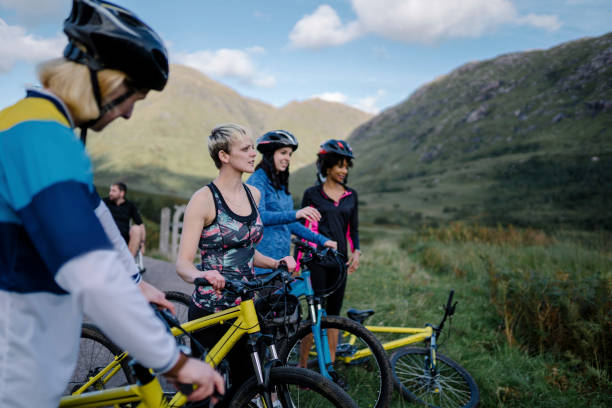 istock Group of cyclists enjoying the view 2158194210