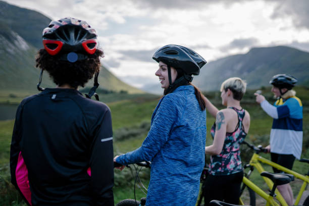 istock Group of cyclists enjoying the view 2158194213