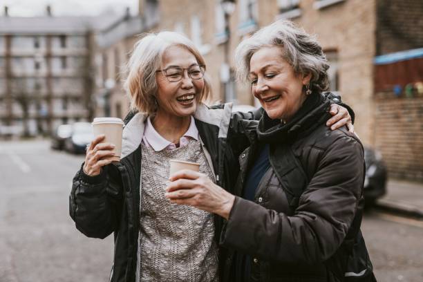 istock Women having coffee to go on a walk 2158194572