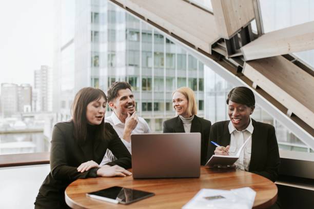 istock Diverse happy business people enjoy working 2158195438